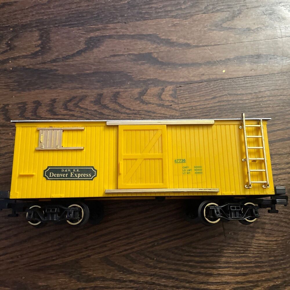 G Scale Vintage 1985 New Bright Vintage D&W RR Denver Express Yellow Box Car
